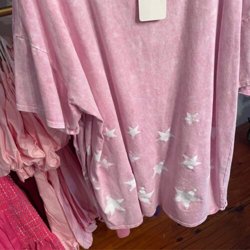 Washed Star Print Mini Shirt Dress