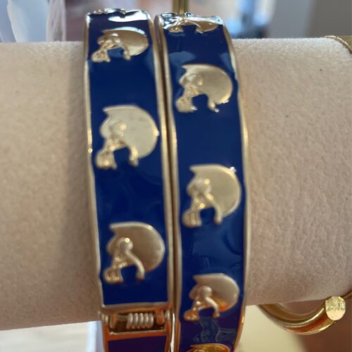 Game Day Enamel Football Helmet Hinge Bangle in Blue