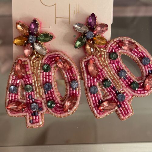 40th Birthday Earring PINK MULTI