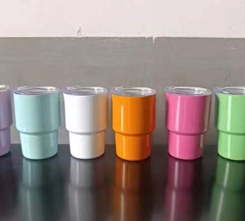 Mini Shot Glass Tumbler with lid and straw