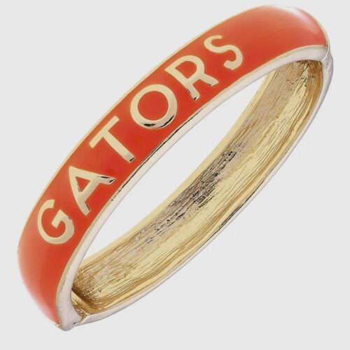 Orange Gators: Gators Sculpted Enamel Checkered Hinge Bangle