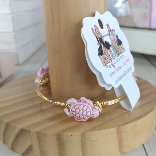 Pink Turtle Bangle Petite