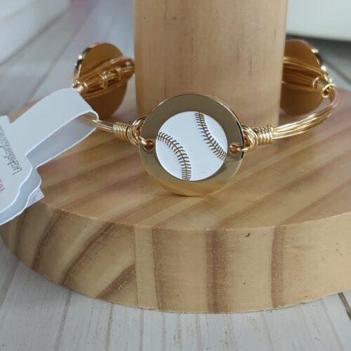 Baseball Gold Bangle Petite