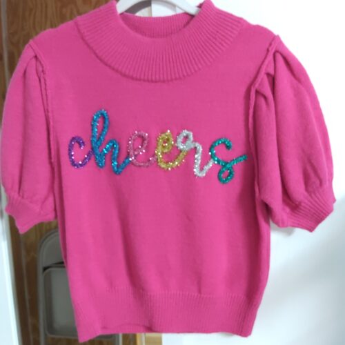 Christmas 'Cheers' Lurex Embroidery Sweater
DEEP PINK