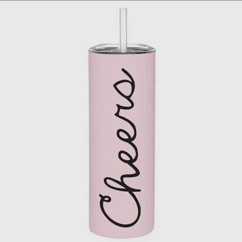 Stainless Steel Skinny Tumbler - Cheers
