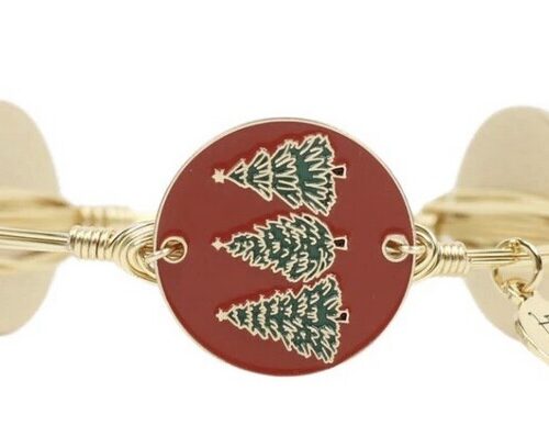 Tree Farm Bangle Bracelet- Red