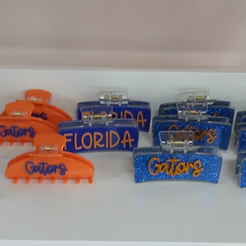 Large Rectangle Game Day Hair Clips