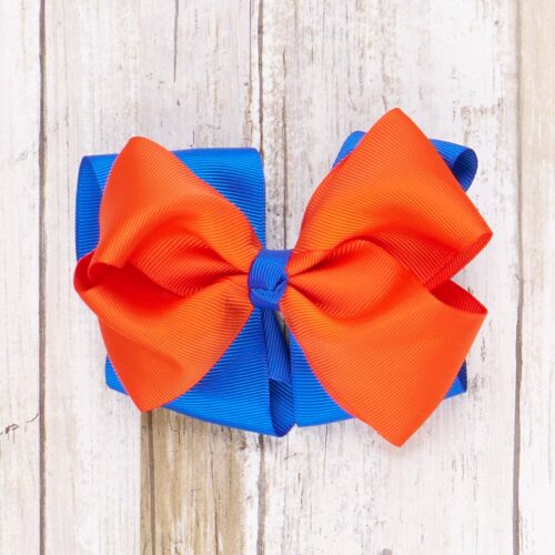 Collegiate Team Bow - 5 Inch: Blue/Orange, OS