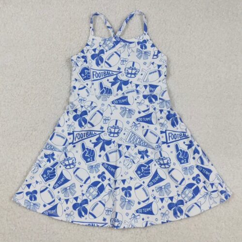 Girls Strap Go Team Bows Cheer Shorts Yoga Active Dresses