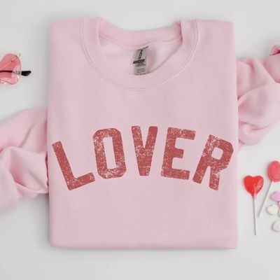 Lover Pink Sweatshirt, Valentine's Crewneck, Lover Shirt