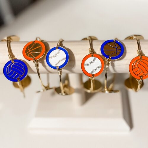 Orange/Blue & Gold Sports Bangles