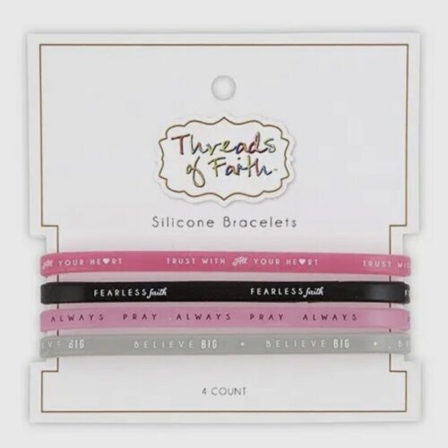Silicone Bracelet Fearless 4pk