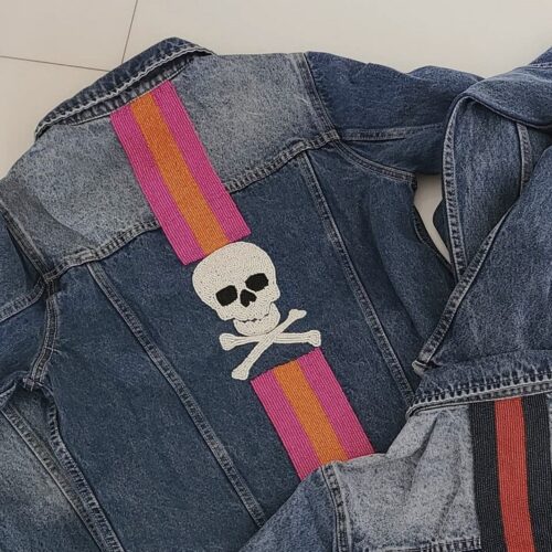 Skull Beaded Denim Jacket