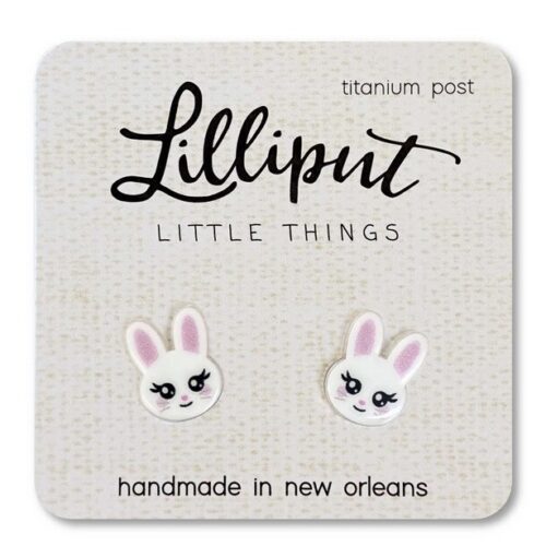 White Bunny Earrings