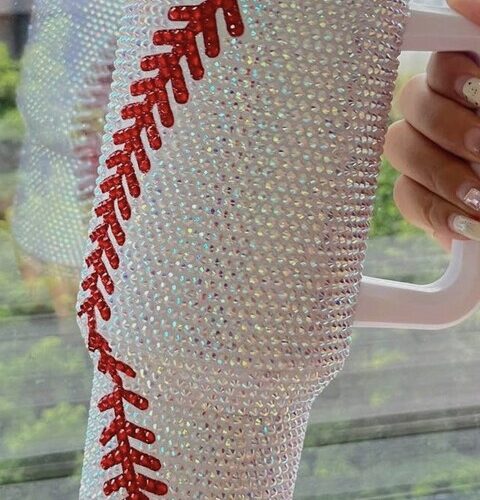 Blinged Out Baseball Tumbler 40oz