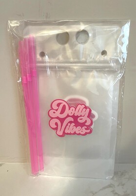 Dolly Vibes Clear Drink Pouches w/ Straws