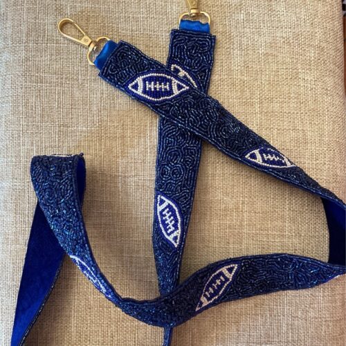 Blue Beaded Football Strap