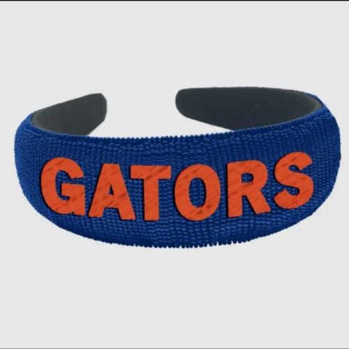 Beaded Headband with Gators Embroidered