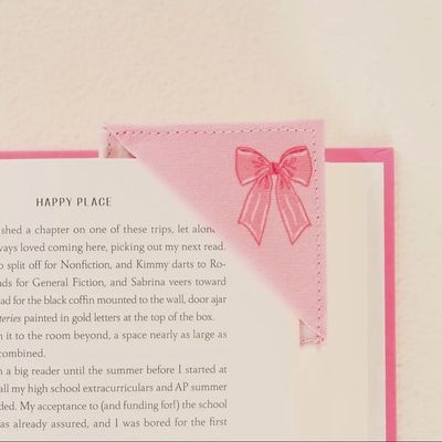 Corner Keeper Fabric Bookmark-Bow Pink