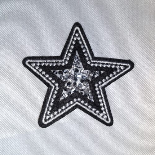 Black Rhinestone Star Embroidery Patch Trucker Hat Patches