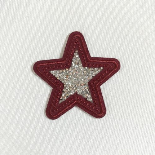 Maroon Rhinestone Star Embroidery Patch Trucker Hat Patches