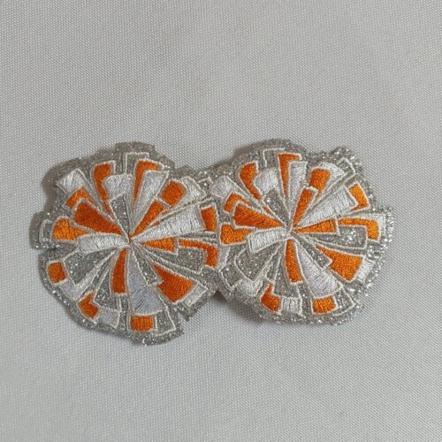 Orange Cheer Glitter Pom Poms Trucker Hat Patch Iron On