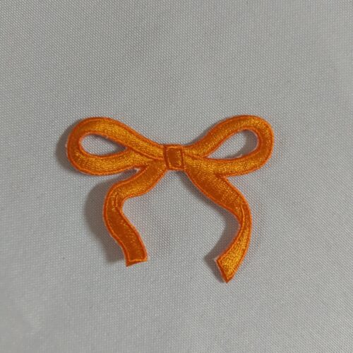 Orange Dainty Bow Trucker Hat Embroidery Patch Iron On
