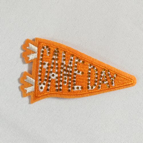 Orange Game Day Rhinestone Patch Trucker Hat Patches Iron On