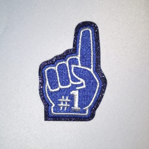 Royal Blue #1 Foam Finger Game Day Trucker Hat Patch Iron On