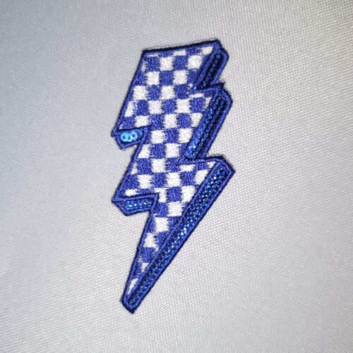 Royal Sequins Checkered Lightning Bolt Filler Patch Iron On
