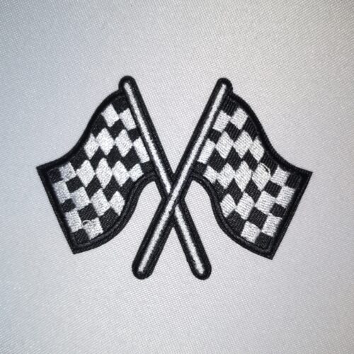 Trucker Hat Patches 3” Checkered Race Flag Embroidery Patch