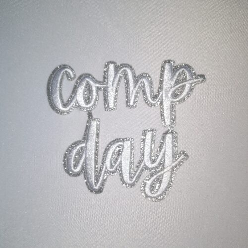 White Comp Day Sticker Adhesive Patch Clear Stadium Bag