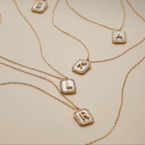 Initial Shell Charm Short Necklace