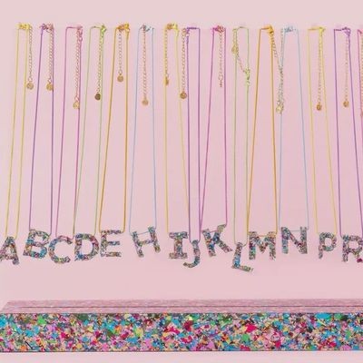 Colorful Confetti Letter Initial Necklace
