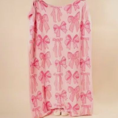 Cozy Dreams Luxe Blanket-Blushing Bows Pink