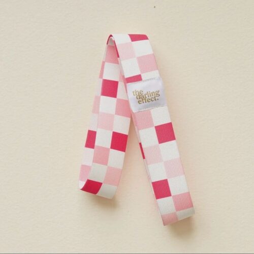 Stay-Put Towel Band-Check Pink